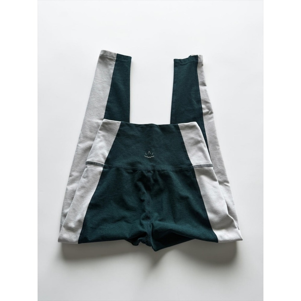 Beyond Yoga Womens High Waisted Colorblock Leggings Green Gray Size M